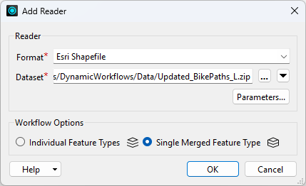 Shapefile Reader parameters - new upload dataset
